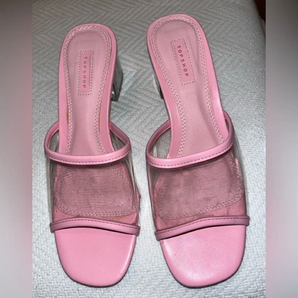 EUC, TopShop Pink & Clear Sandals, Size 38 - Picture 3 of 15